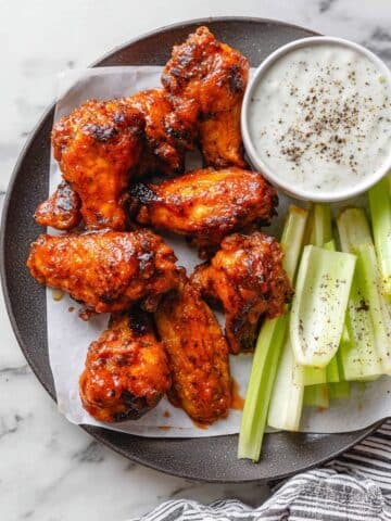 Crispy Baked Chicken Wings with Buffalo Hot Sauce Recipe