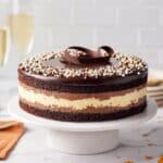 Tuxedo Cake with Double Chocolate Mousses and Rich Ganache Recipe