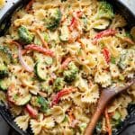 Vegan Pasta Primavera with Creamy Garlic Cashew Sauce Recipe