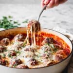 Cheesy Turkey Meatball Skillet Recipe