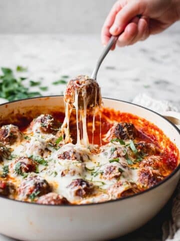 Cheesy Turkey Meatball Skillet Recipe