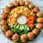 Tuna Sliders with Melted Pepper Jack Cheese and Fresh Veggie Garnishes Recipe