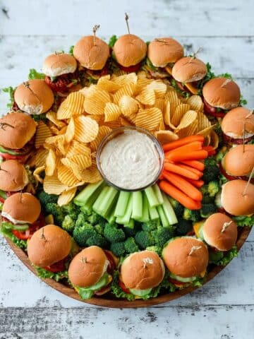 Tuna Sliders with Melted Pepper Jack Cheese and Fresh Veggie Garnishes Recipe
