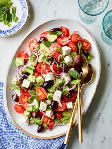 Greek Salad with Feta, Cherry Tomatoes, and Kalamata Olives Recipe