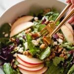 Apple Salad with Candied Walnuts and Cranberries Recipe