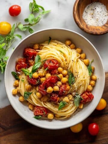 Slow Roasted Chickpea and Tomato Pasta Recipe