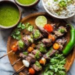 Grilled Chilean Beef Kabobs with Smoky Chimichurri Recipe