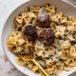 Garlic Butter Chicken Meatballs & Noodles Recipe