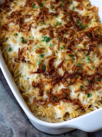 French Onion Chicken Orzo Casserole Recipe