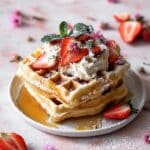 Overnight Waffles with Whipped Meyer Lemon Cream and Strawberries Recipe