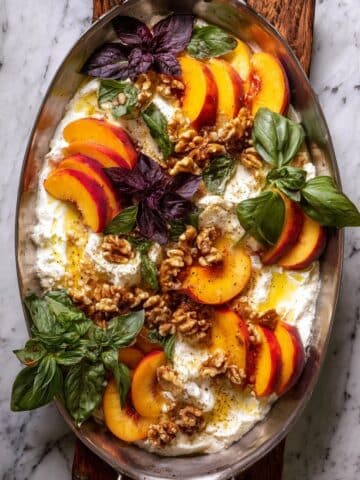 Smashed Burrata with Peaches Recipe