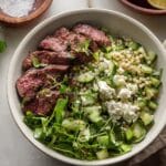 Grilled Skirt Steak with Lemon Herb Couscous Salad Recipe