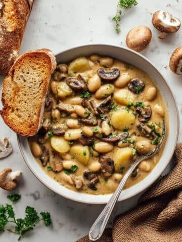 Cozy White Bean Mushroom Stew (Vegan) Recipe