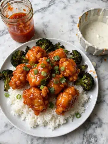 Sheet Pan Honey Buffalo Chicken with Broccoli Recipe