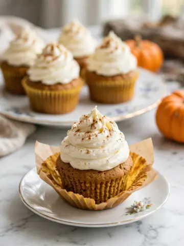 Pumpkin Cupcakes with Cream Cheese Frosting Recipe