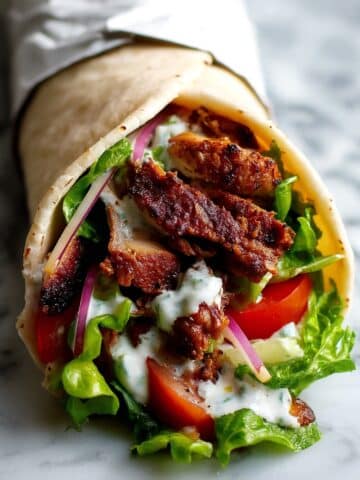 Delicious Chicken Shawarma Wraps with Lemon Yogurt Sauce Recipe