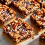 Chocolate Pecan Pie Bars with Crunchy Pecans Recipe