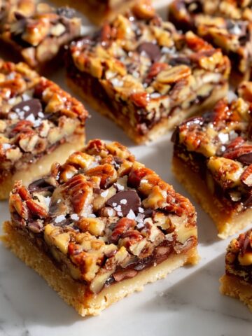 Chocolate Pecan Pie Bars with Crunchy Pecans Recipe